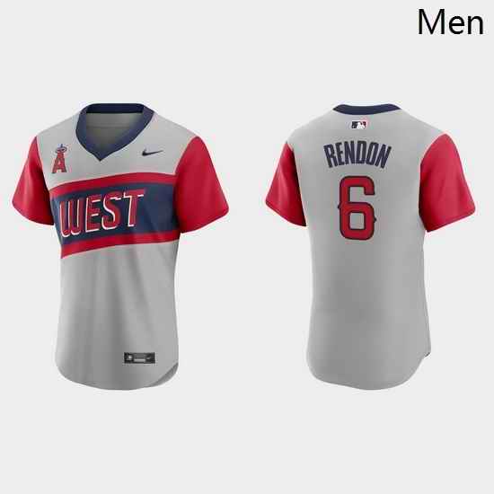 Men Los Angeles Angels 6 Anthony Rendon Men Nike Gray 2021 Little League Classic Authentic MLB Jersey